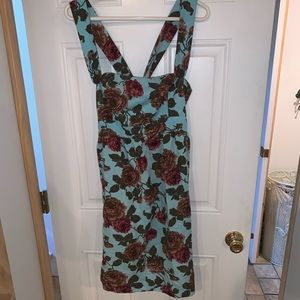 Fillmore California Blue Roses Dress Size Large